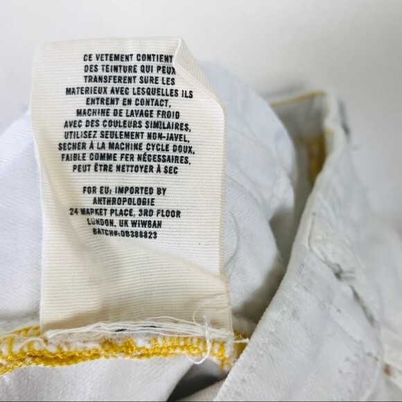 Anthropologie Pilcro Letterpress Stet Off White Distressed Jean Denim Shorts 26 - Picture 12 of 13